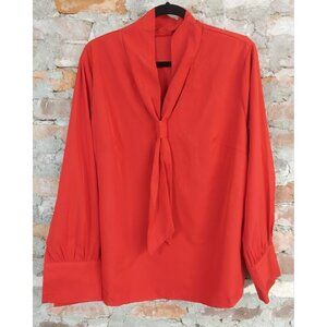 Shein Curve Blouse Womens Plus Size 1x Red Shirt Top A